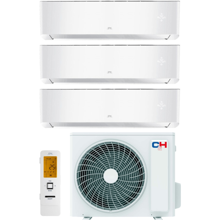 Комплект мульти-сплит системы Cooper&Hunter Supreme Continental CHML-U24RK3-NG + CH-S12FTXAL2-WP(I) + CH-S09FTXAL2-WP(I)*2шт