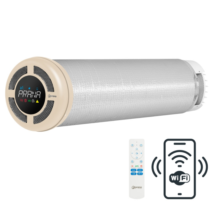 Побутовий рекуператор Prana 150 Eco Energy Color Light ivory Matt 1015 front